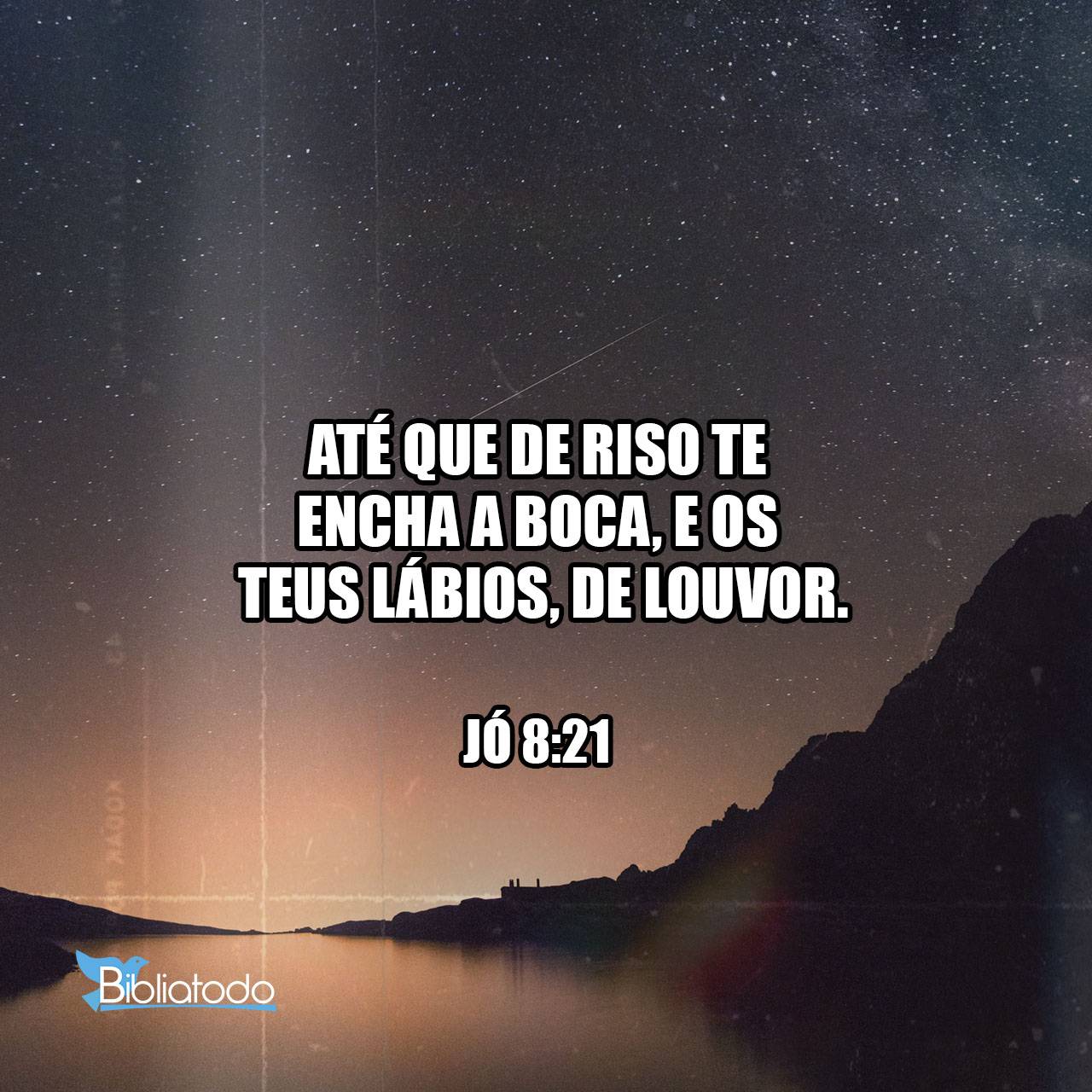Jó 8:21 NTLH - Ele fará você rir de novo e dar gritos de alegria;